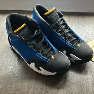 Blue black and yellow